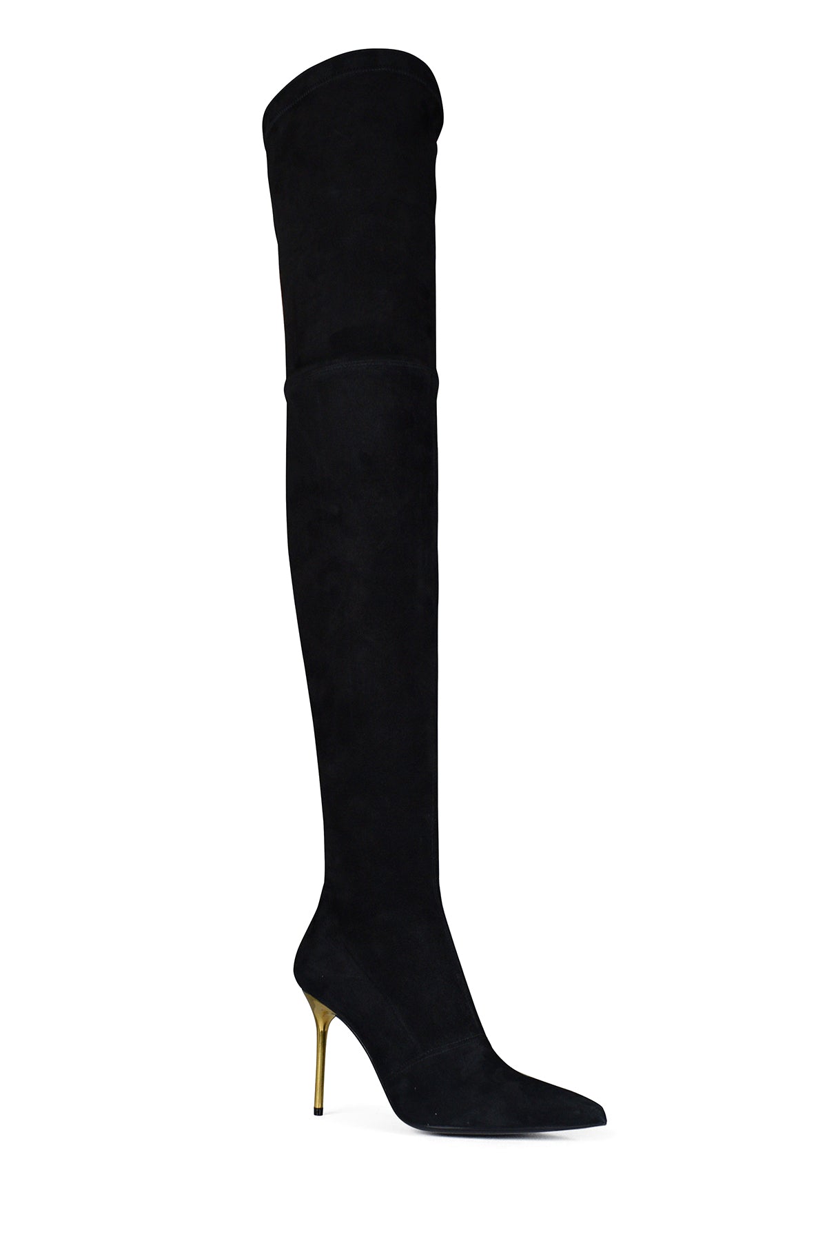 Black Suede Over-The-Knee Boots - 7