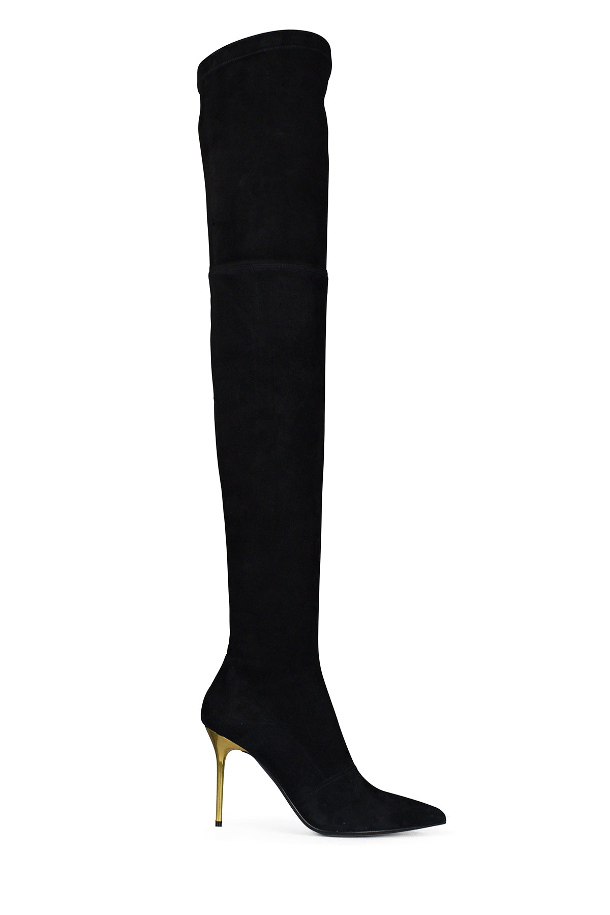 Black Suede Over-The-Knee Boots - 7