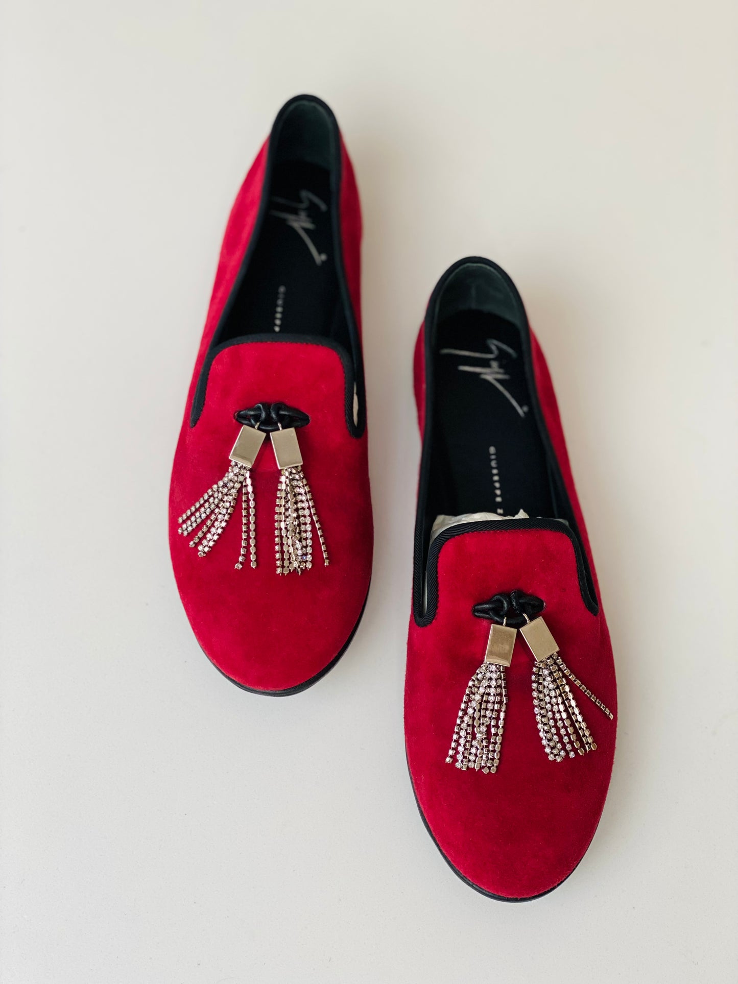 Red Suede Loafers - 7.5