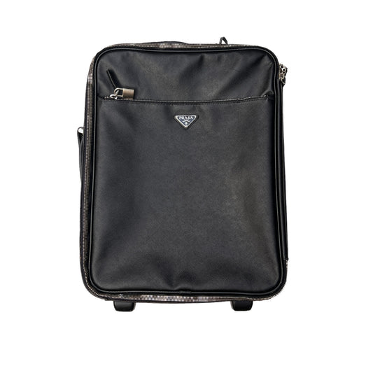 Black Saffiano Leather Suitcase