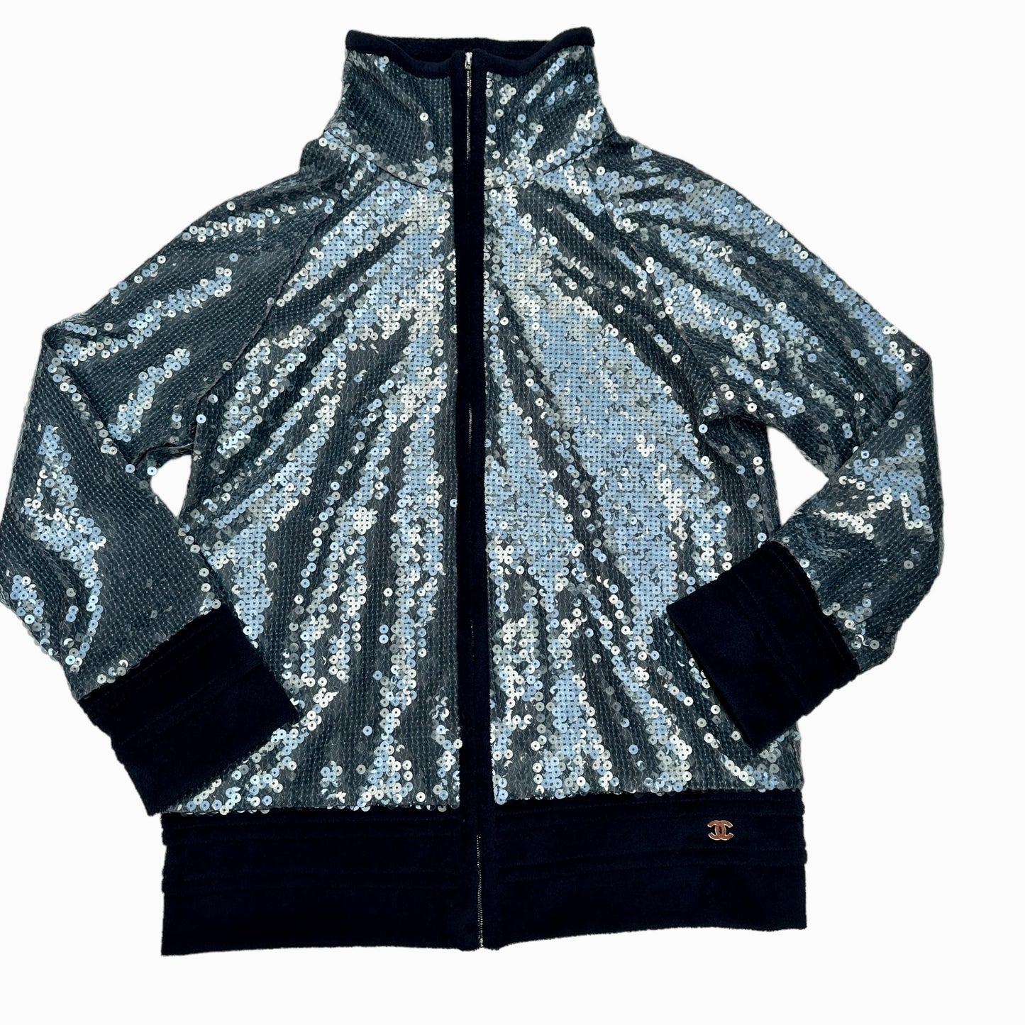 Blue Sequins Sweater - M