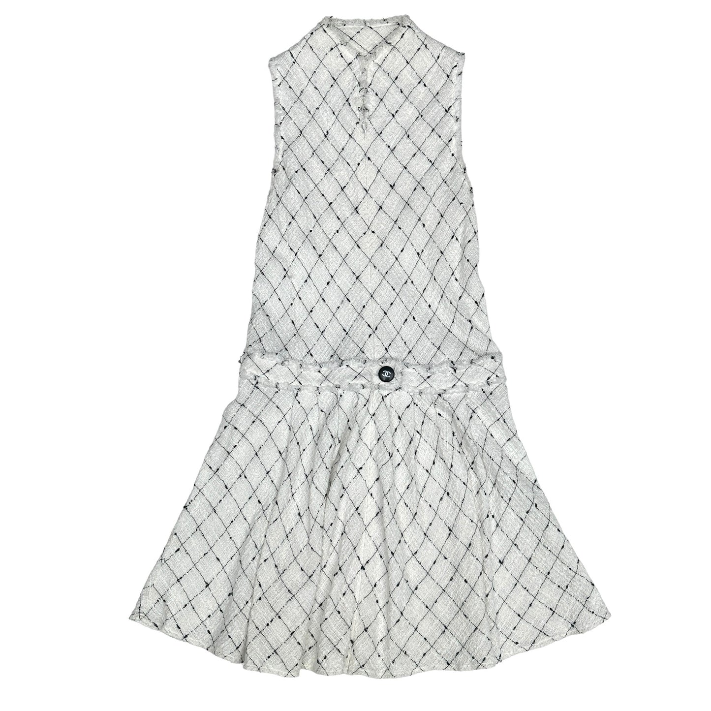 Sleeveless Tweed Dress - M