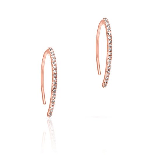 Rose Gold Diamond Wishbone Earrings