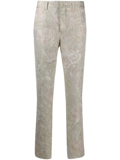 Gold Cotton Straight Pants - S