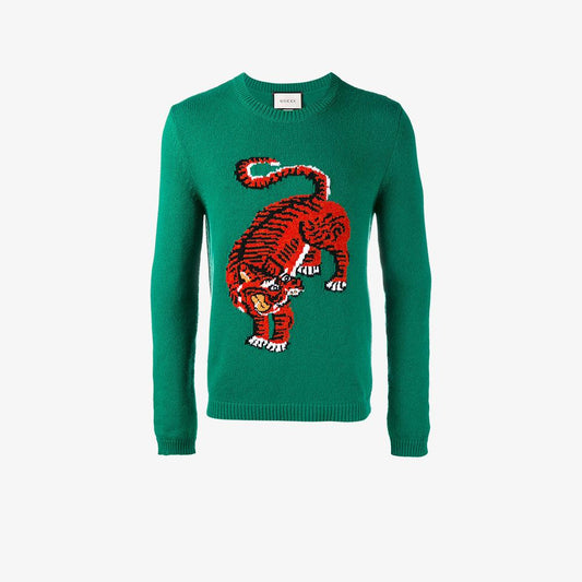 Men Wool Tiger Sweater - S