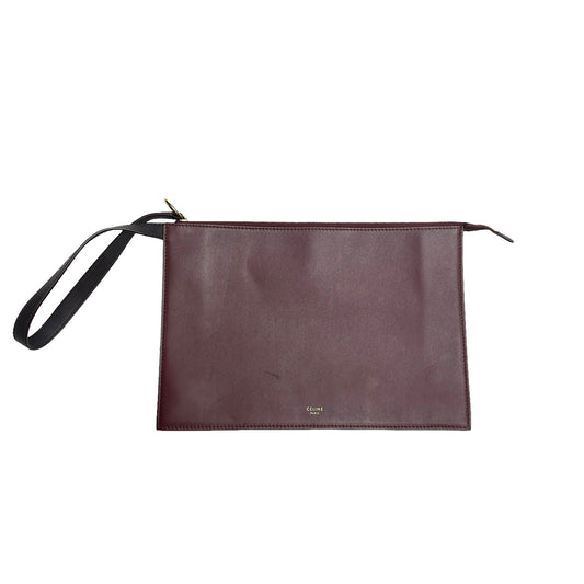 Burgundy Leather Clutch
