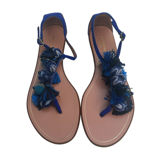 Blue Suede & Beads Sandals - 7.5