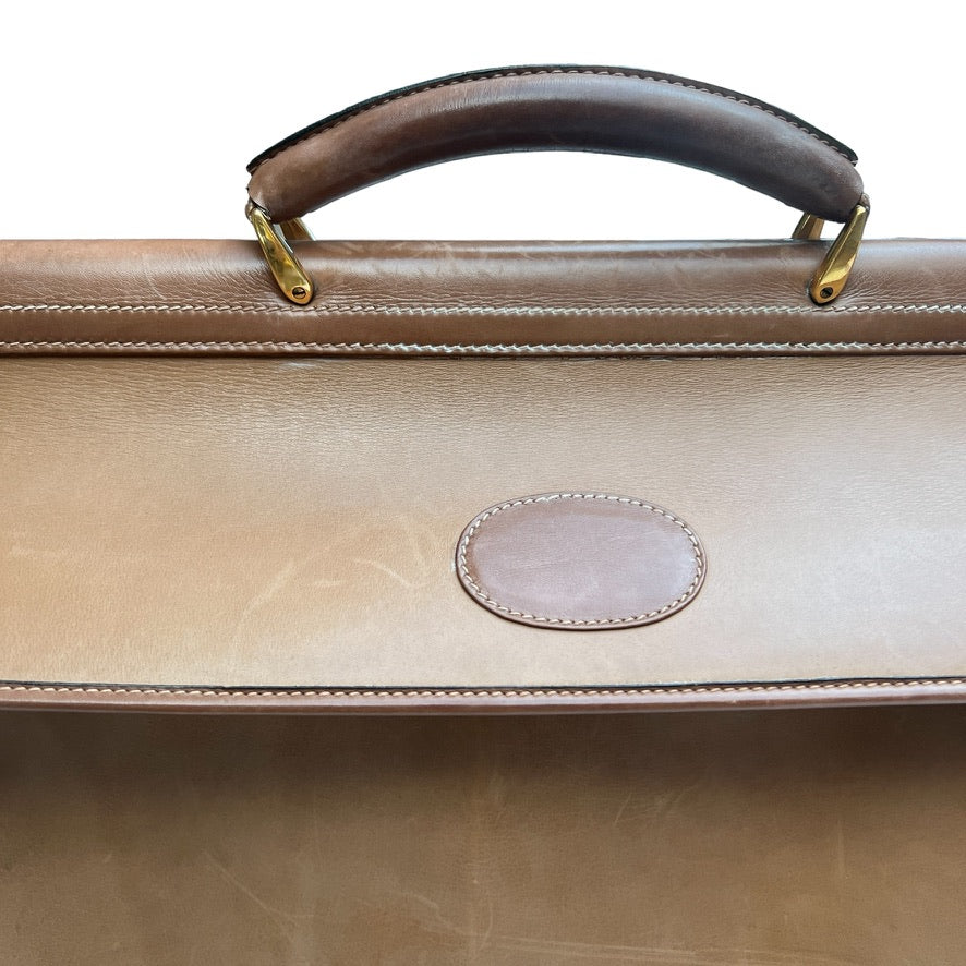 Vintage Brown Leather Travel Bag