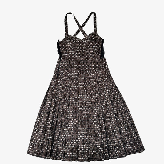 Brown Dress with Mesh Details - M