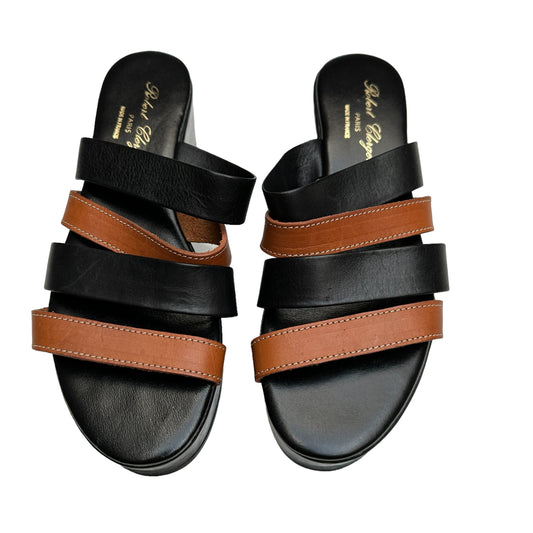 Black & Brown Platform Sandals - 8.5