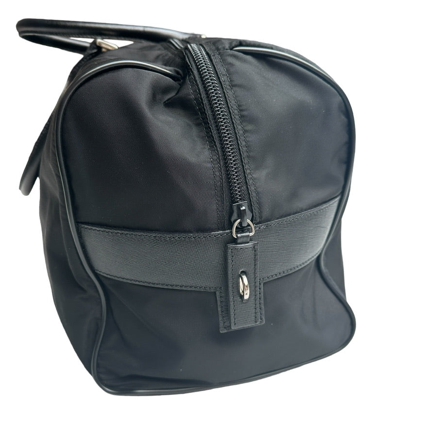 Black Logo Nylon Duffle Bag