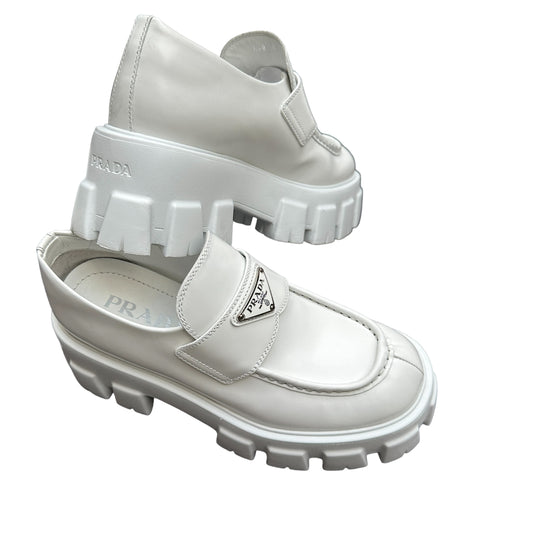 White Prada Chunky Loafers - 6.5o