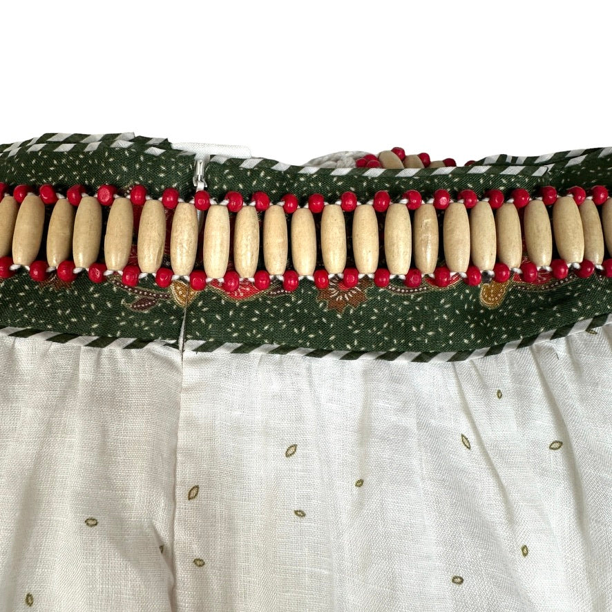 Floral Linen Skirt - M