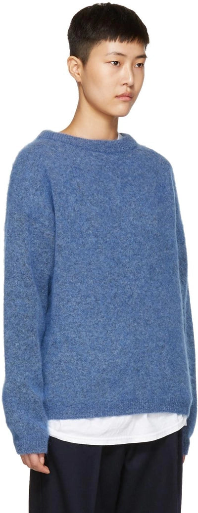 Dramatic Blue Mohair Sweater - L