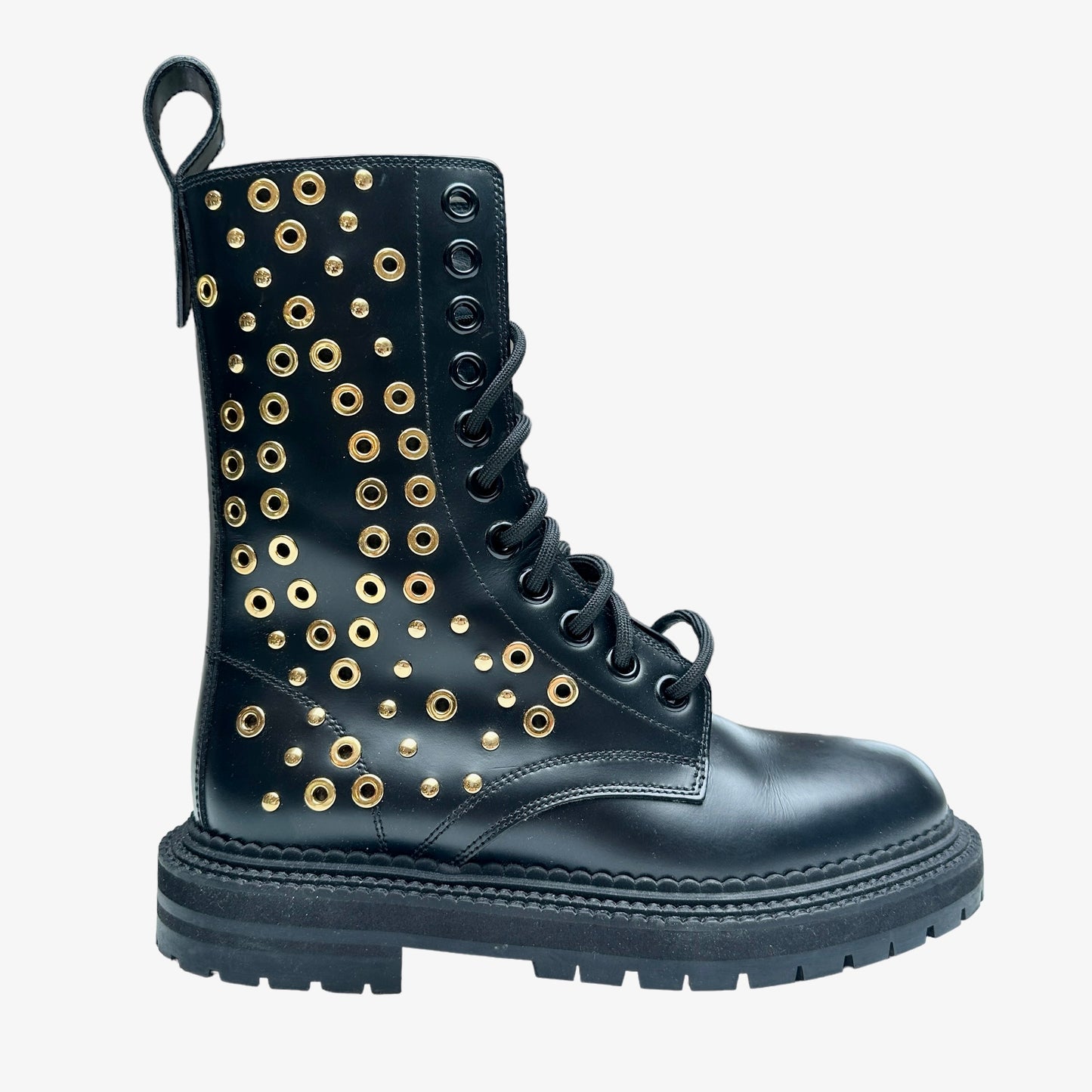 Studded Combat Boots - 7