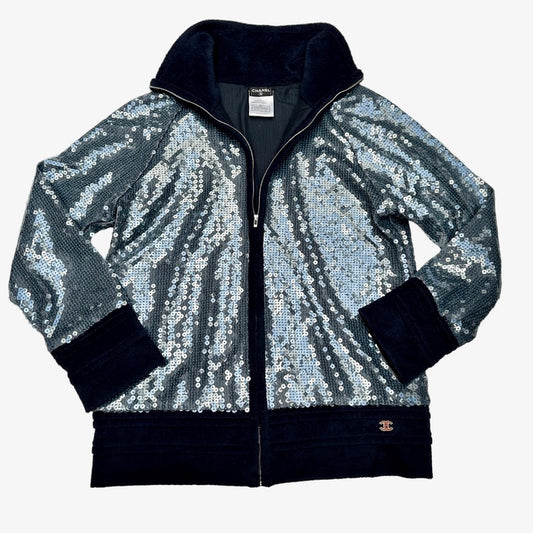 Blue Sequins Sweater - M