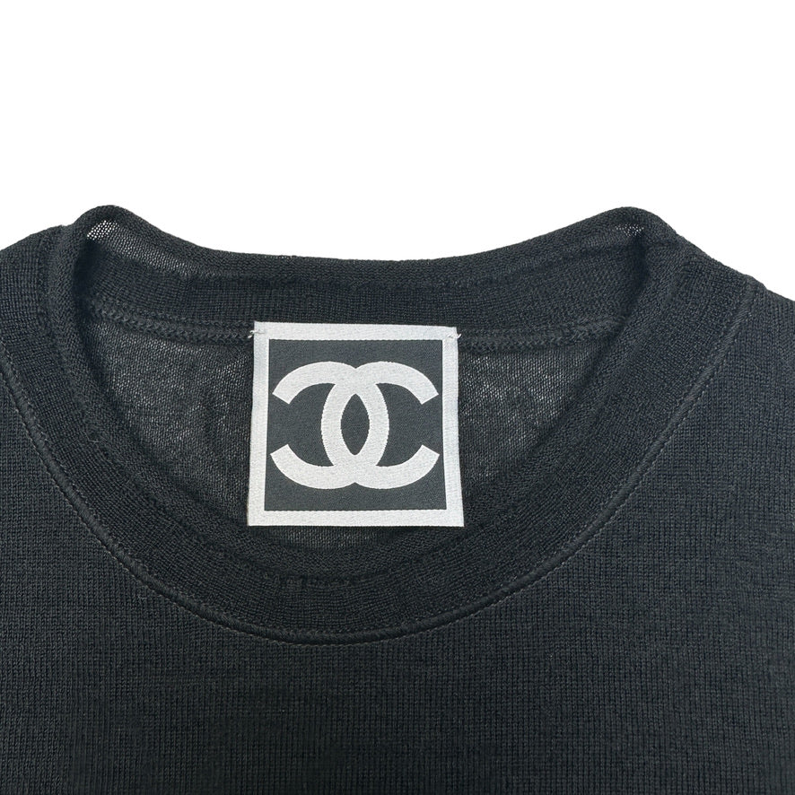 Black Cashmere Shirt w/Logo - S