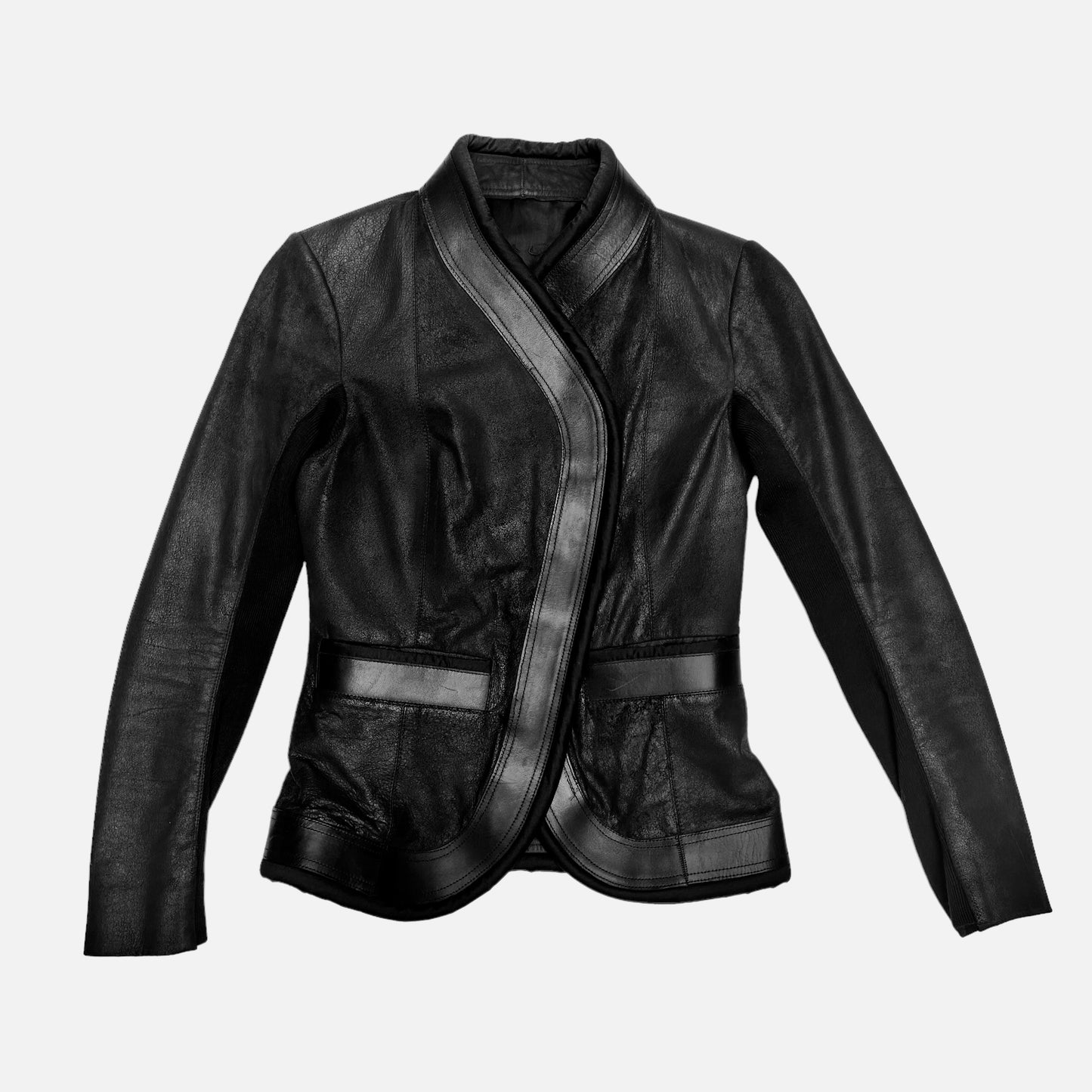 Black Suede & Leather Jacket - S