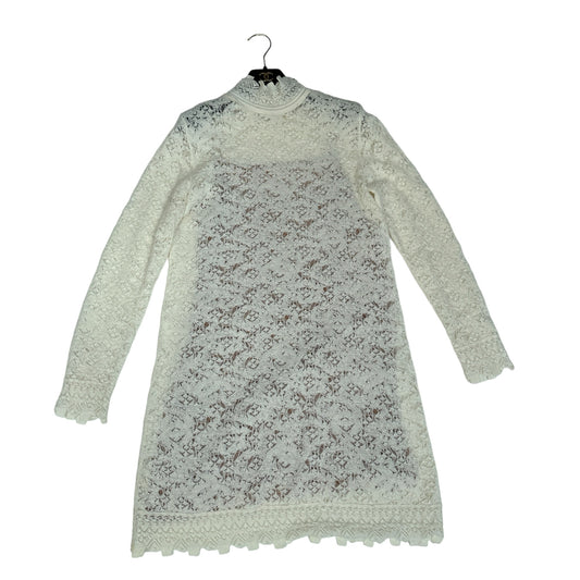 White Silk and Alpaga Dress - S