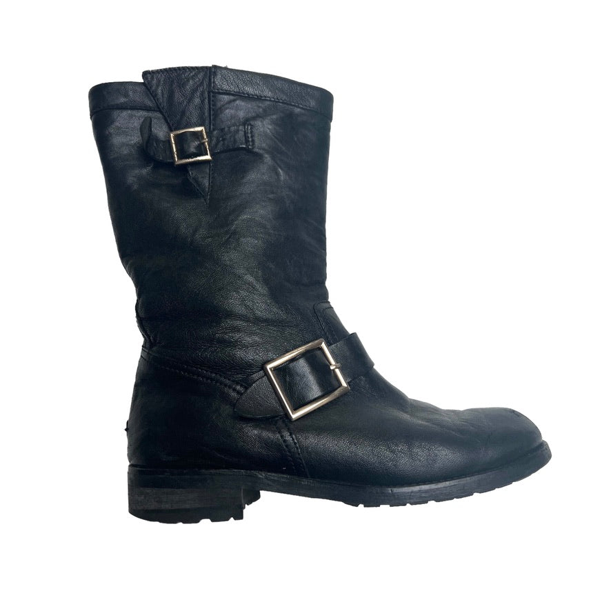 Black Leather Boots - 7.5