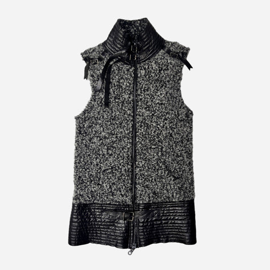 Leather & Wool Vest - S