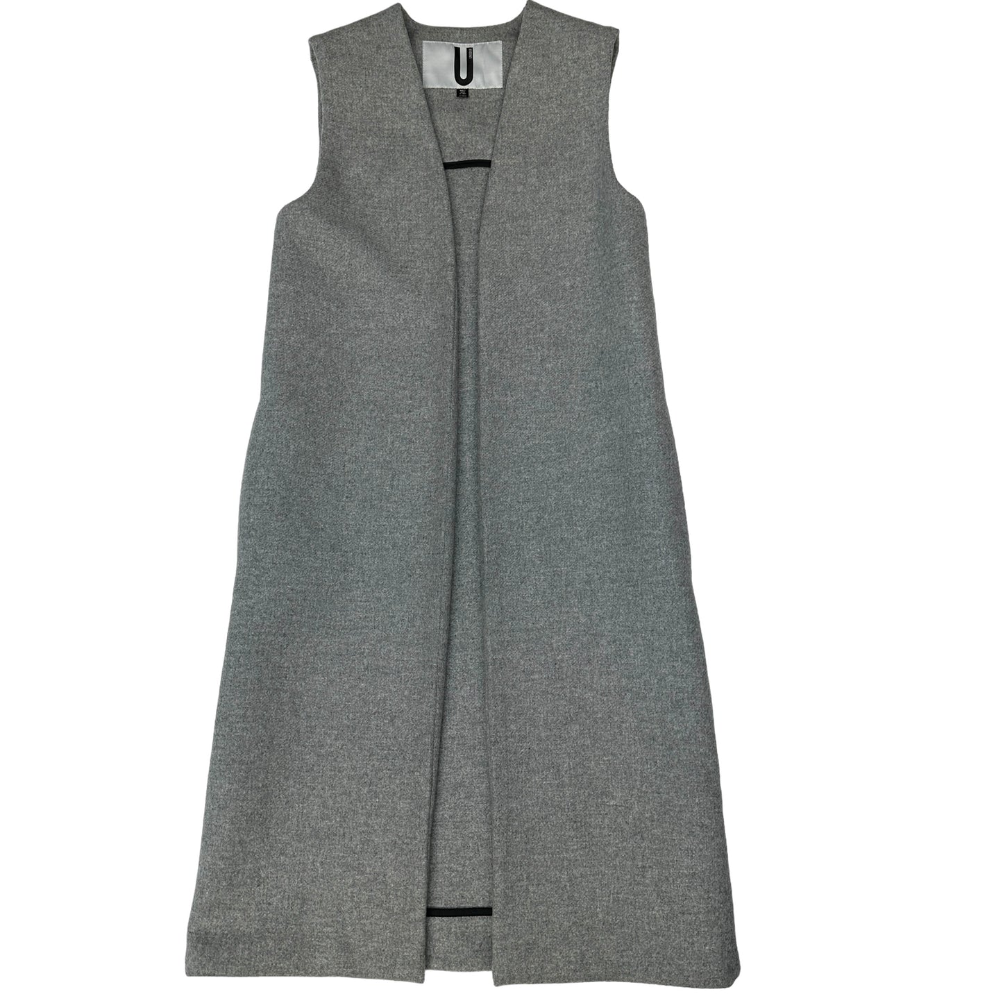 Grey Long Wool Vest - S