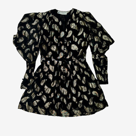 Black & Gold Vintage Dress - S