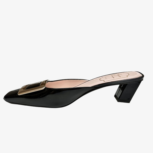 Black Patent Mules - 8