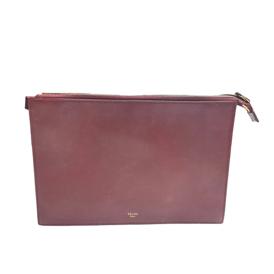 Burgundy Leather Clutch