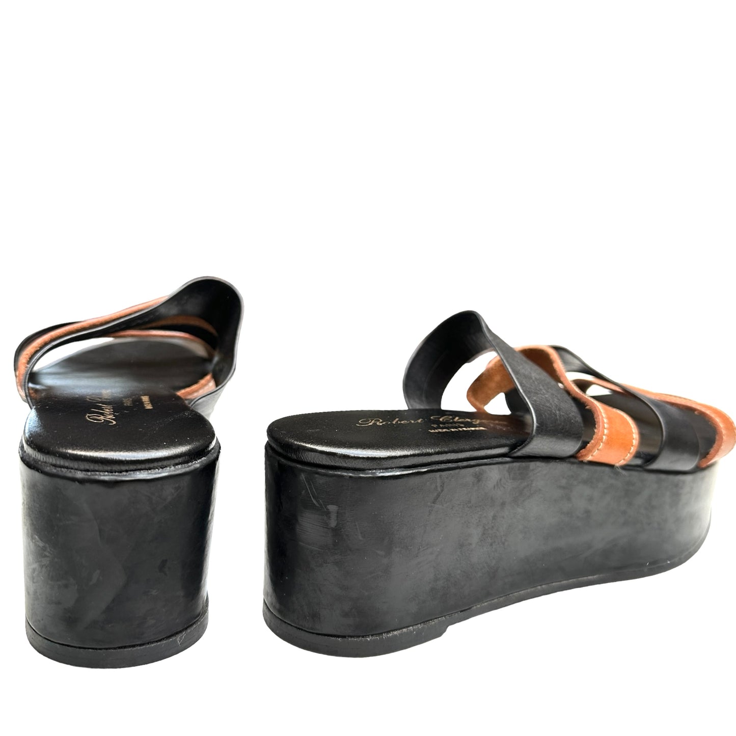 Black & Brown Platform Sandals - 8.5