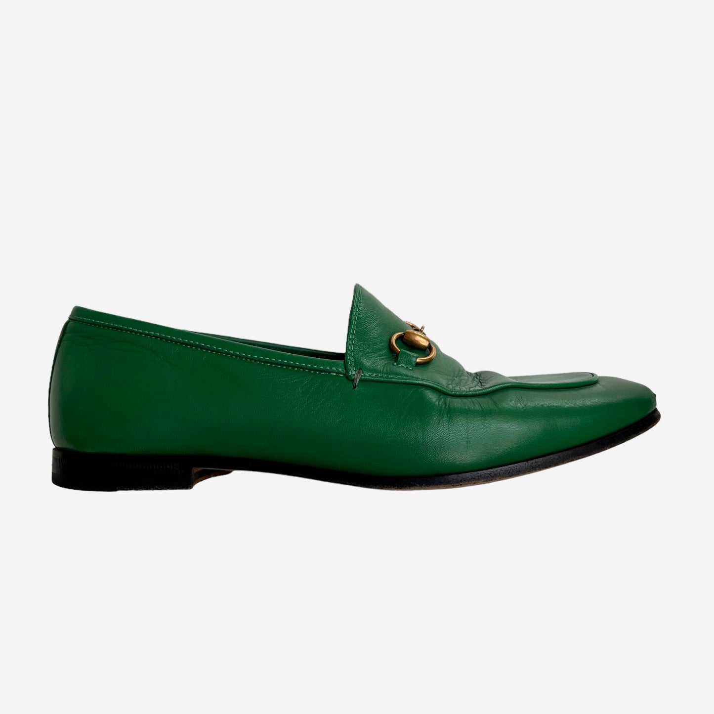 Green Leather Loafers - 7