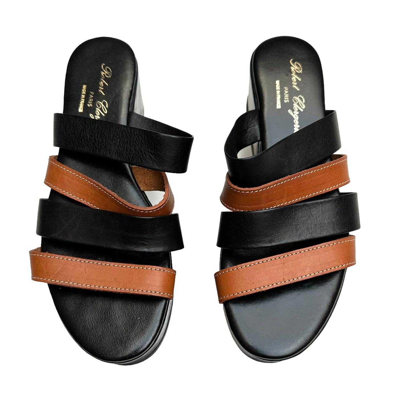 Black & Brown Platform Sandals - 8.5