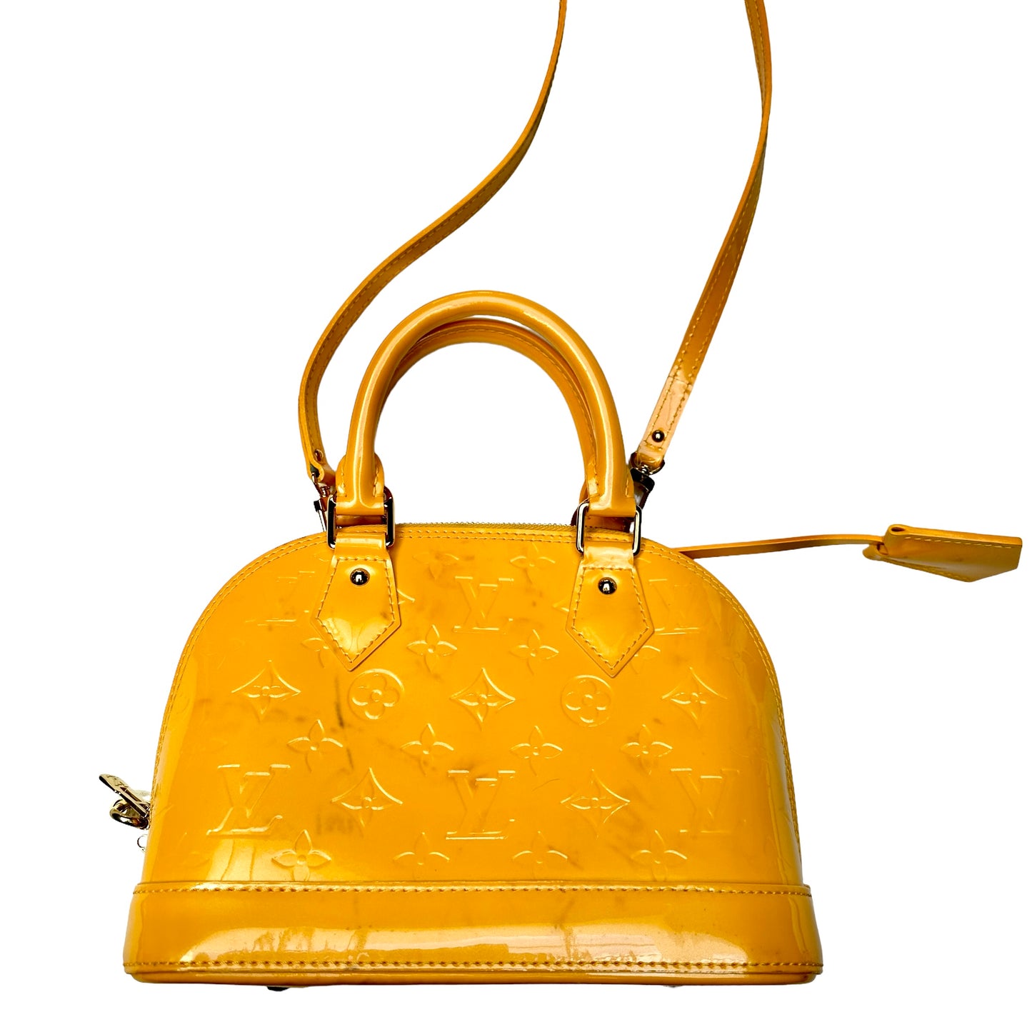 Yellow Monogram Patent Leather Alma Bag