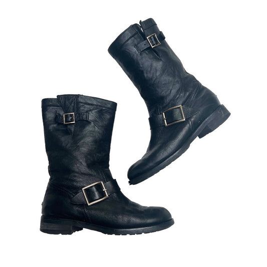 Black Leather Boots - 7.5