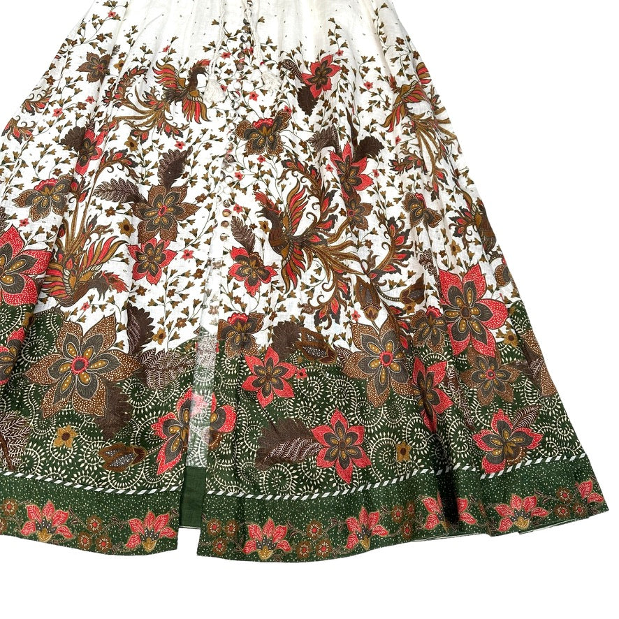 Floral Linen Skirt - M