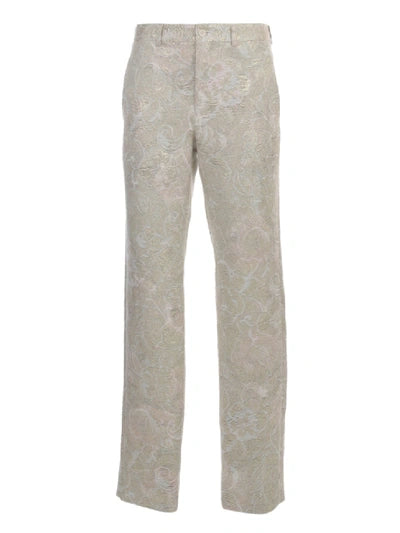 Gold Cotton Straight Pants - S