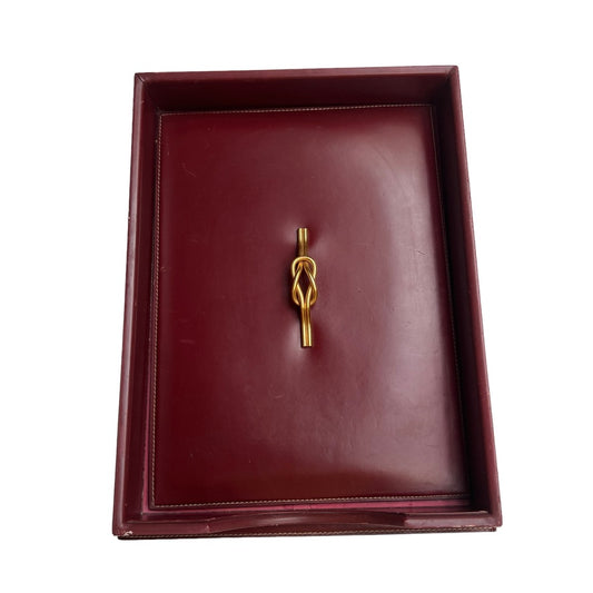 Vintage Burgundy Leather Writing Set