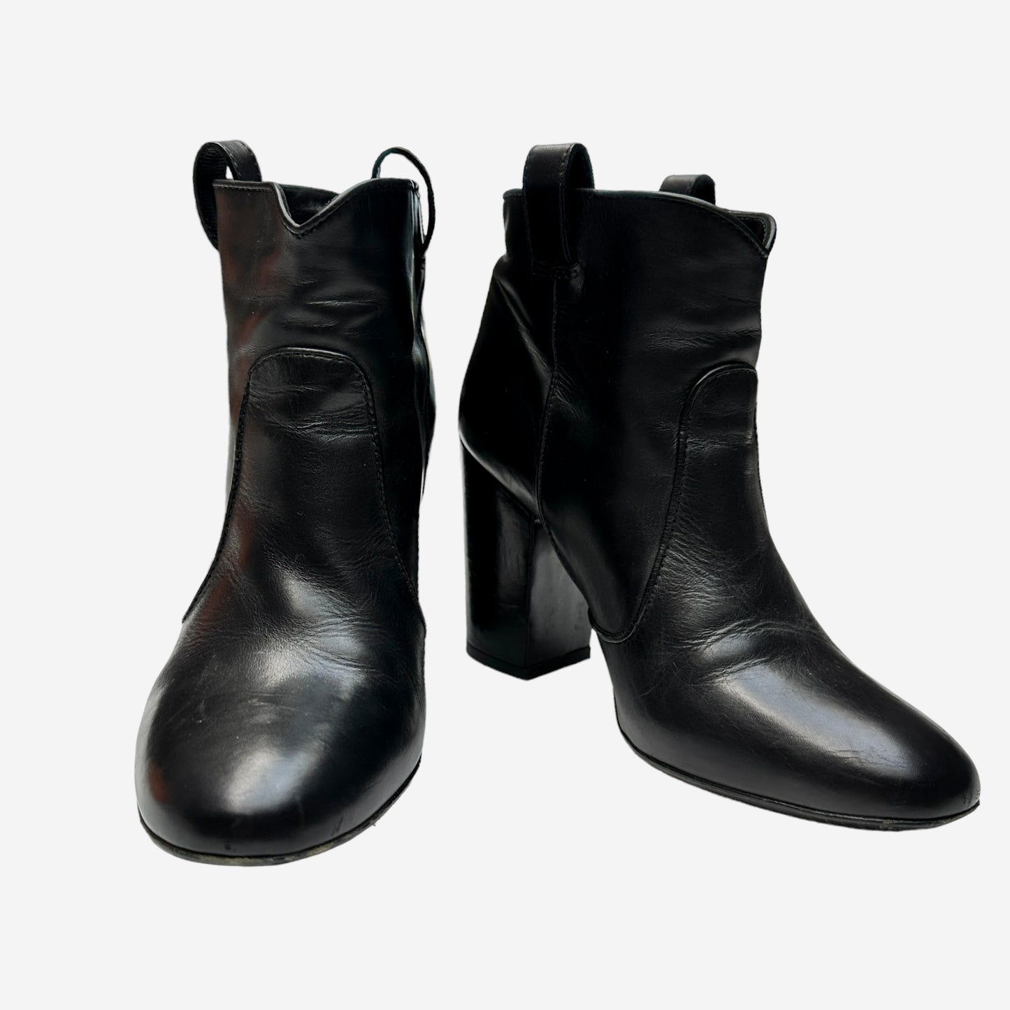 Black Leather Boots - 7