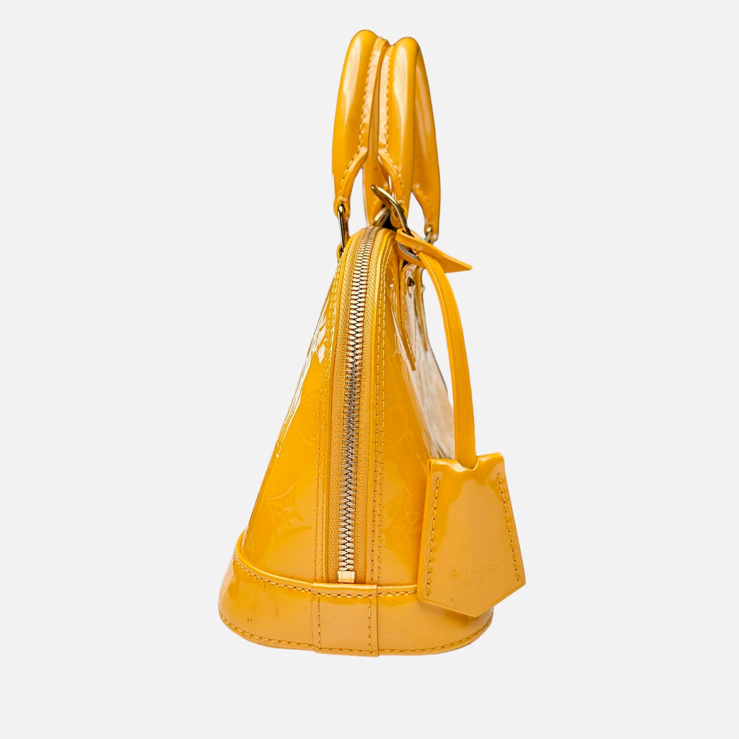 Yellow Monogram Patent Leather Alma Bag