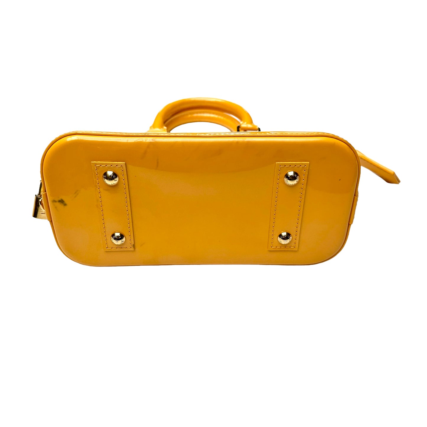 Yellow Monogram Patent Leather Alma Bag