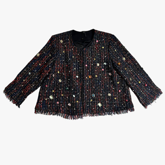 Rhinestones Tweed Blazer - L