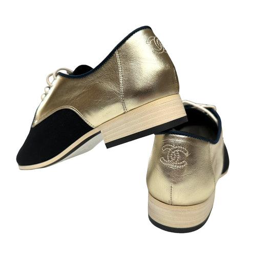 Black & Gold Loafers - 9.5