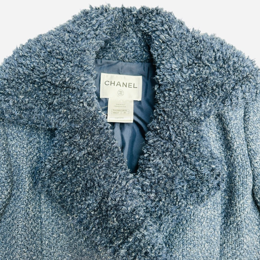 Blue Tweed Coat - M