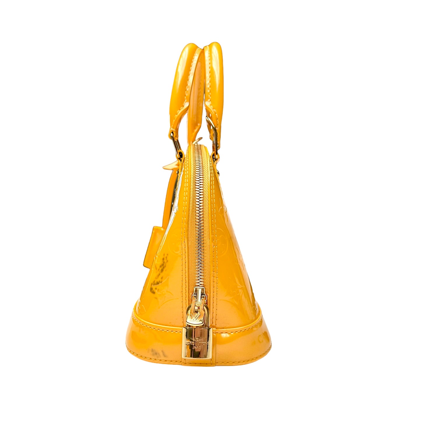 Yellow Monogram Patent Leather Alma Bag