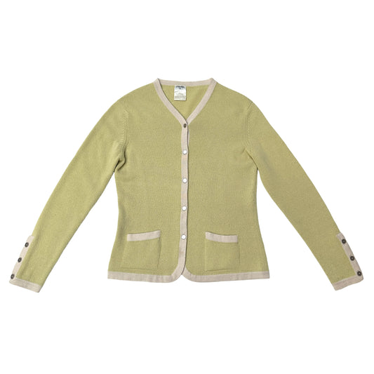 Light Green Cashmere Cardigan - M