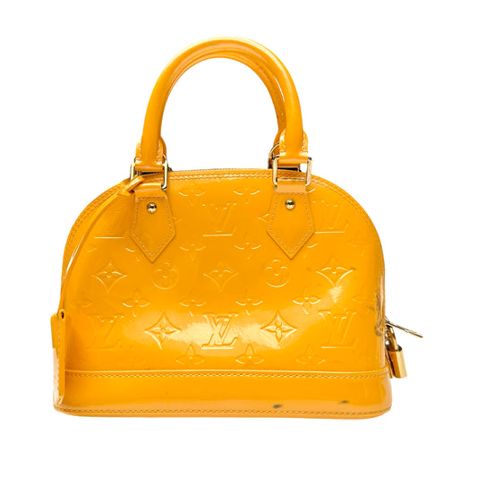 Yellow Monogram Patent Leather Alma Bag