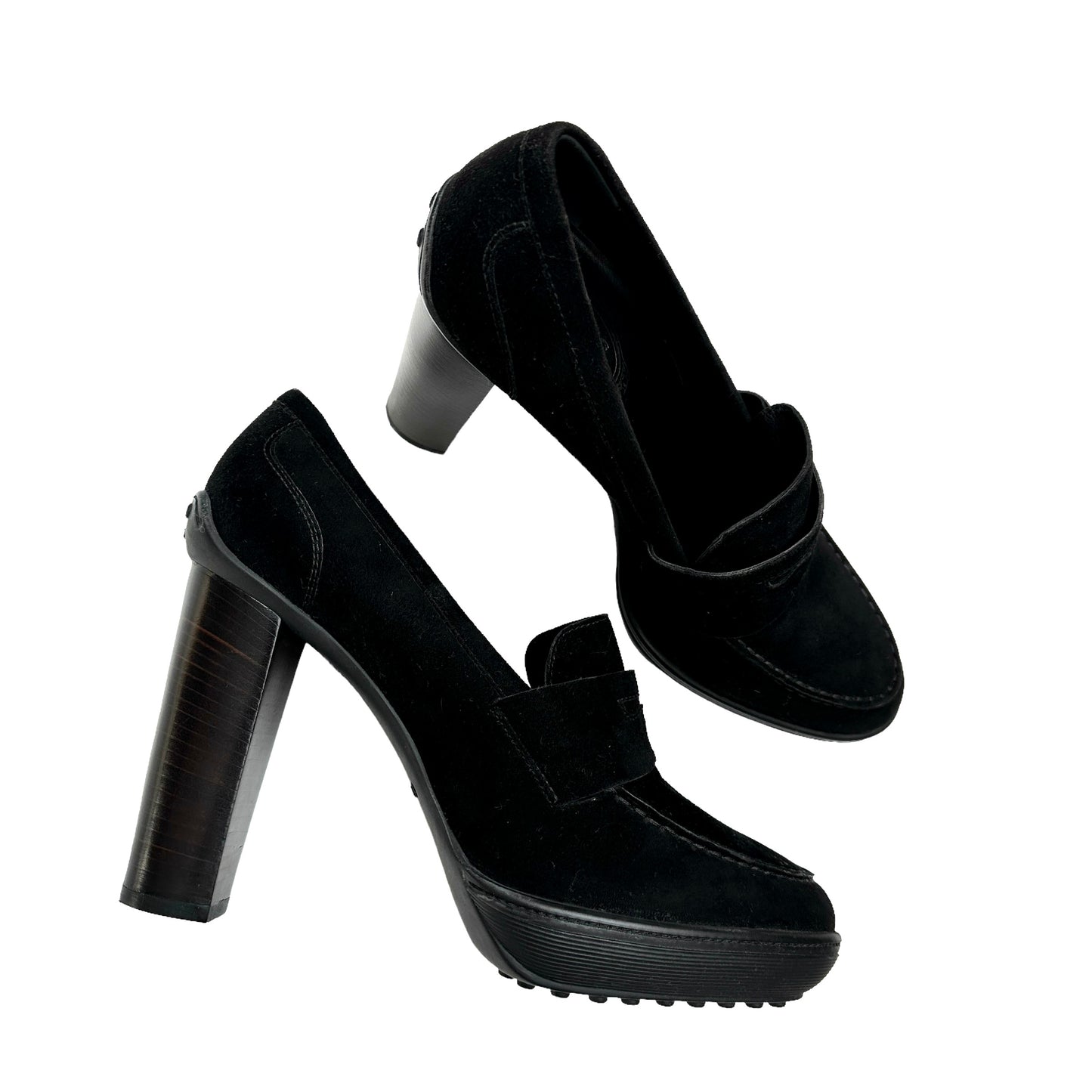 Black Suede High Heels - 10.5