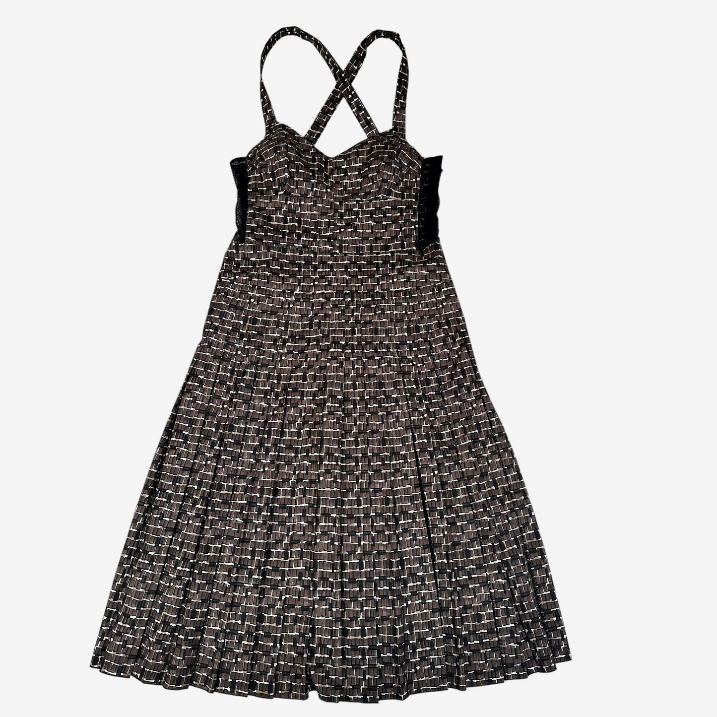 Brown Dress with Mesh Details - M