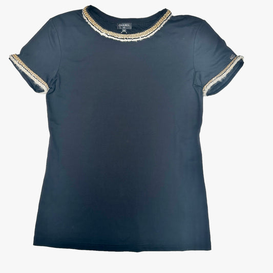 Tweed Trim T-shirt - S