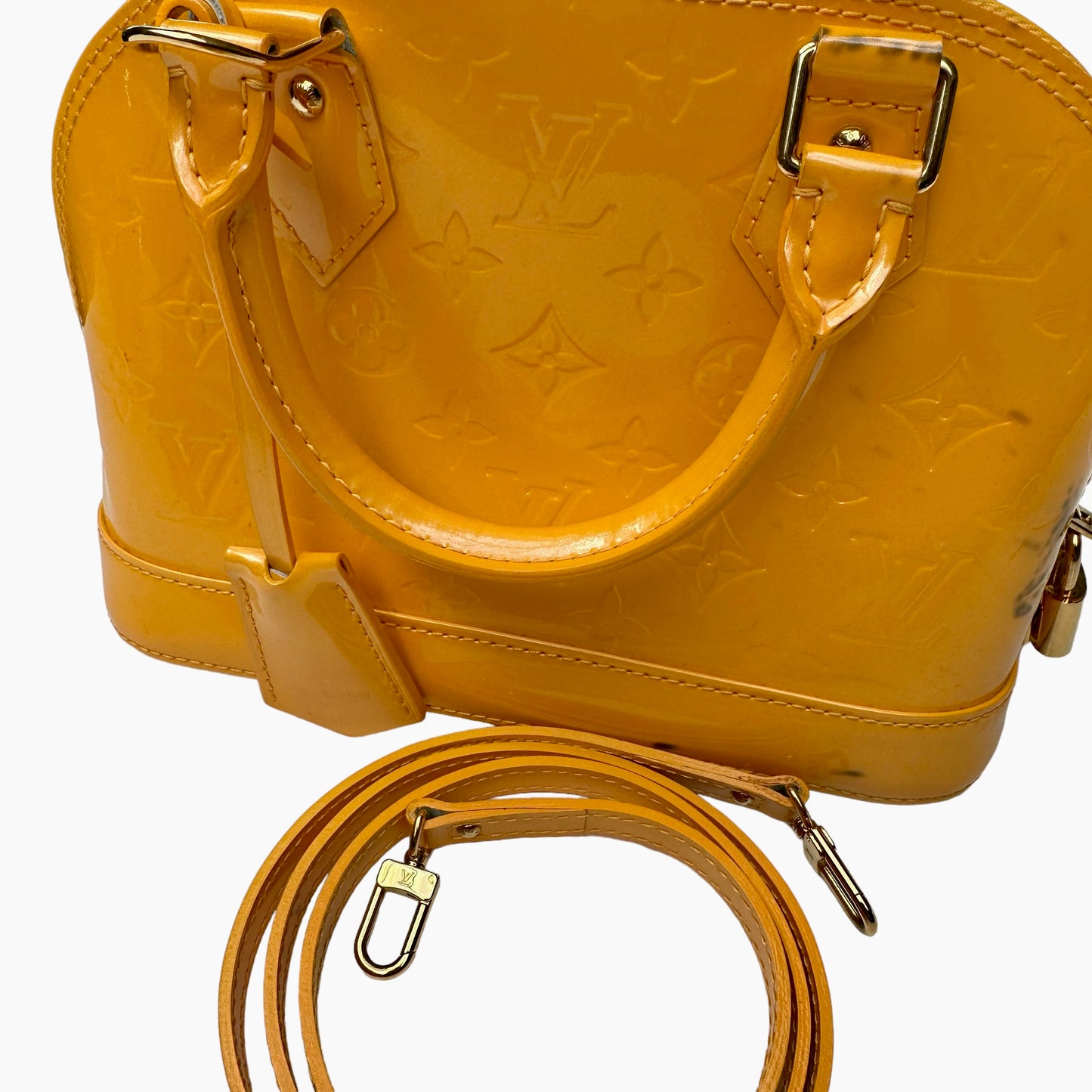 Yellow Monogram Patent Leather Alma Bag